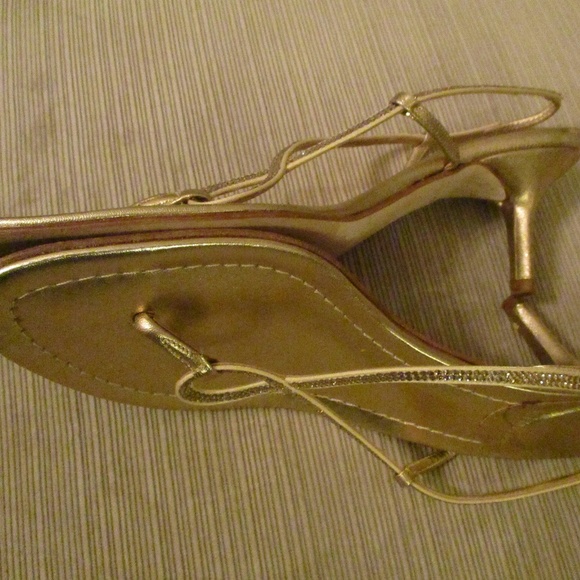 J CREW RHINESTONE GOLD High Heel Sandals Sz 8 SALE - Picture 3 of 8
